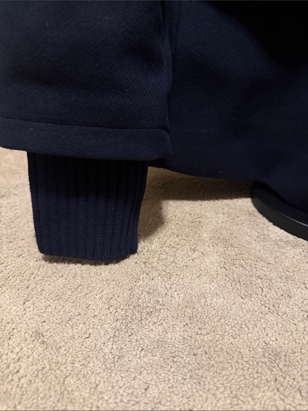 Navy Single-Brested Blazer with Ribbed Cuffs - Picture 5 of 6